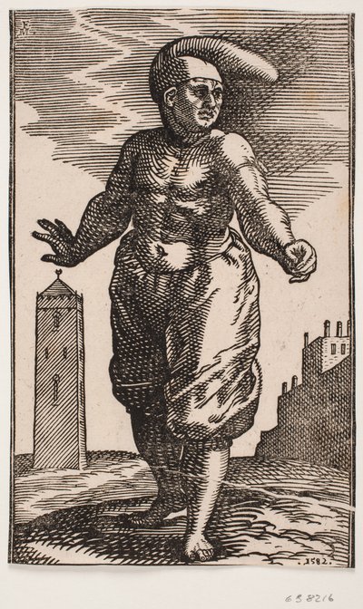 Homem de pé com torso nu de Melchior Lorck