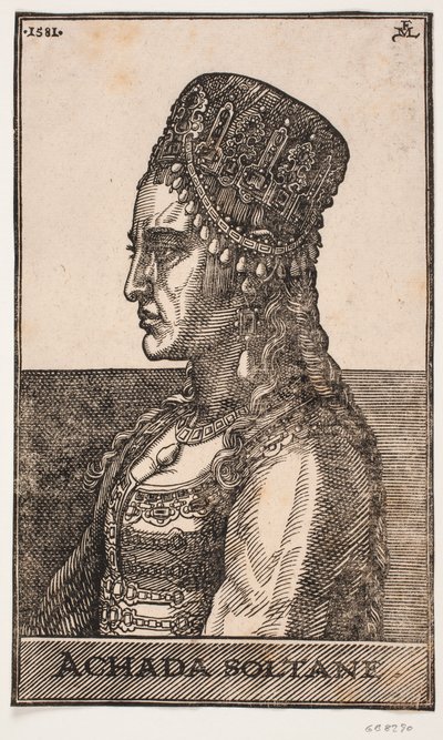Sultanindeportræt, perfil mod v.: ACHADA SOLTANE de Melchior Lorck