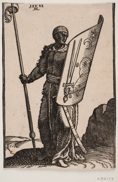Guerreiro com Lança e Escudo de Melchior Lorck