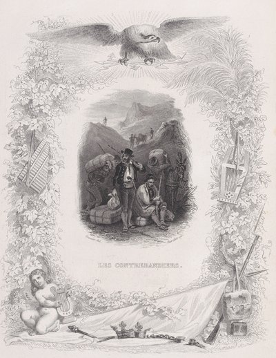 Os contrabandistas, de The Songs of Béranger, 1829 de Melchior Peronard