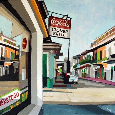Clover Grill, 2023 (acrílico sobre tela) de Melinda Patrick