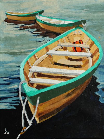 Three of a Kind, 2022 (acrílico sobre tela) de Melinda Patrick