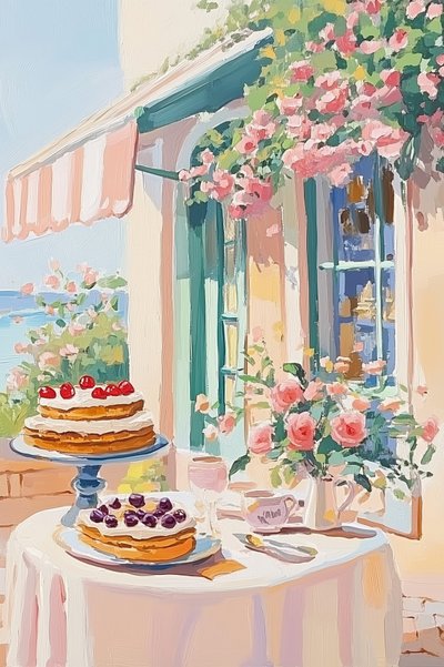 Café de Sobremesas Francesas de Melloi Art Prints