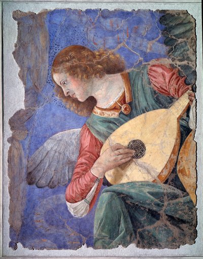 Anjo tocando alaúde, c.1480 (fresco destacado) de Melozzo da Forli