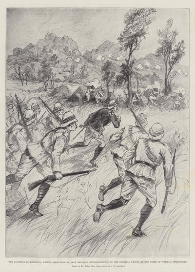 O combate na Rodésia, o príncipe Alexandre de Teck trazendo reforços para as tropas imperiais no cerco da fortaleza de Wedza de Melton Prior