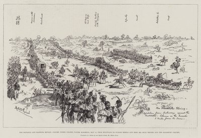 A Revolta de Matabili e Mashona, Coluna sob o Coronel Napier marchando, 11 de maio, de Buluwayo para punir os rebeldes e encontrar-se com o Sr. Cecil Rhodes e a Coluna de Salisbury de Melton Prior