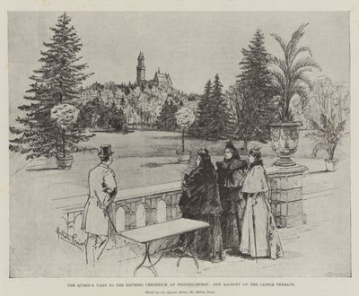 Visita da Rainha à Imperatriz Frederico em Friedrichshof, Sua Majestade no Terraço do Castelo de Melton Prior