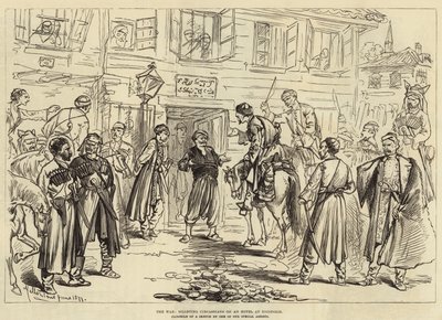 A guerra, circassians billeting em um hotel em Nicopolis de Melton Prior
