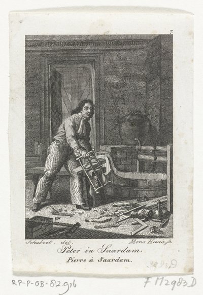 Pedro, o Grande em Zaandam, 1697 de Meno Haas