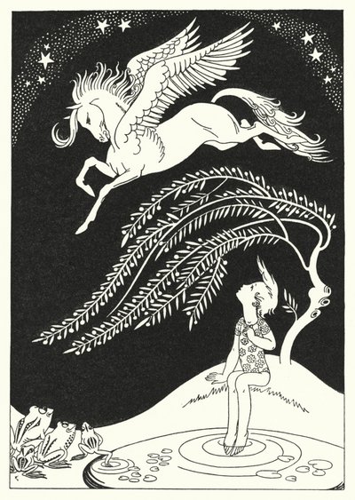 Em direcção a baixo veio Pegasus, em círculos largos (cor litho) de Merlyn Mann