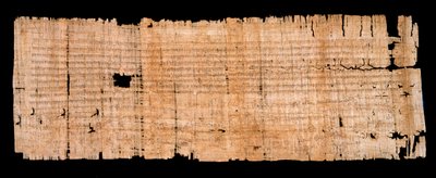 Período Merovingiano: documento legal manuscrito em papiro confirmando o privilégio de imunidade concedido pelo Rei de Neustria Clovis II (633-657) à Abadia de Saint Denis em 22/06/654. Sol. 0,93x0,34 m Paris, arquivos nacionais de Merovingian