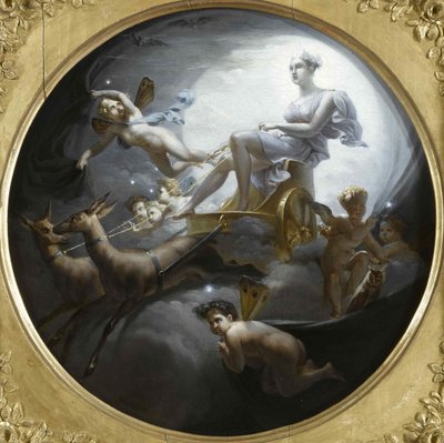 Diana em sua carruagem, 1821. de Merry Joseph Blondel