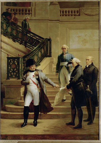 Napoleão nas escadas do Conselho de Estado ... (óleo sobre tela) de Merry Joseph Blondel