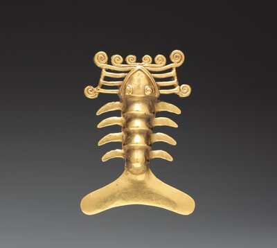 Pingente de lagosta, c. 1000-1500 (ouro fundido) de Mesoamerican Mesoamerican