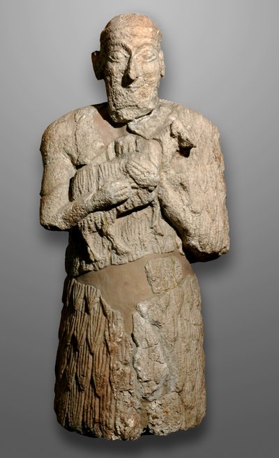 Estátua de um homem trazendo ovelhas para ser sacrificado, Sumeria de Mesopotamian