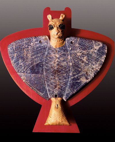 Mesopotâmia:". Águia com cabeça de leão "Estatueta do Tresor da Dinastia Ur" (escultura) de Mesopotamian Mesopotamian