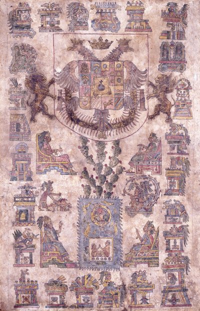 Um documento iluminado do México, mostrando o brasão do vice-rei Sotomayor, c.1645 de Mexican School