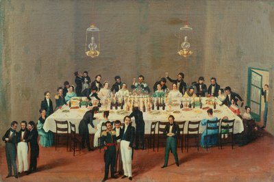 Banquete oferecido em Oaxaca em homenagem ao general Antonio Leon de Mexican School