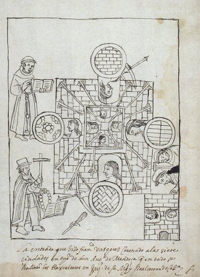 Ms Hunter 242 f.317r A Conquista Espanhola, de Historia de Tlaxcala por Diego Munoz Camargo de Mexican School