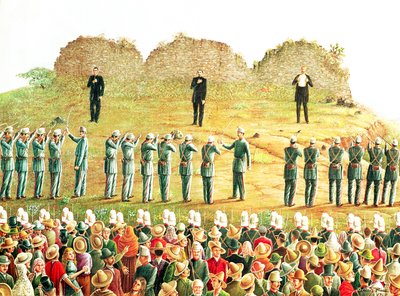 A Execução de Maximilian I (1832-67) (óleo sobre tela) de Mexican School