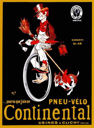 Cartaz publicitário para os pneus Continental. de Mich