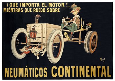 Pneus Continental, c.1900 (impressão) de Mich (1881-1923)