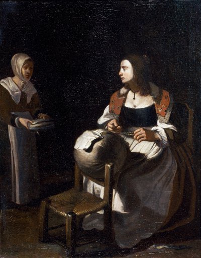O fabricante de almofadas (óleo sobre tela) de Michael (attr. to) Sweerts