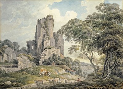 Vista de um castelo em ruínas de Michael Angelo Rooker
