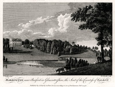 Barrington, perto de Burford em Gloucestershire, a sede da condessa de Talbot, 1776 de Michael Angelo Rooker