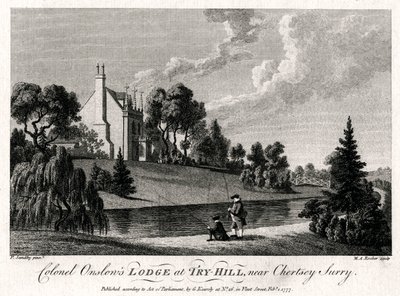 Coronel Onslows Lodge em Try-Hill, perto de Chertsey, Surry, 1777 de Michael Angelo Rooker