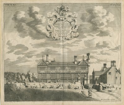 Broughton Hall: gravação em chapa de cobre, nd [1653-1686] (imprimir) de Michael Burghers