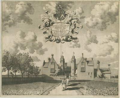 Enville Hall: gravura em placa de cobre, nd [1653-1686] de Michael Burghers