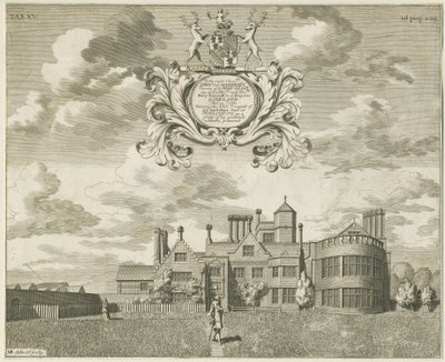 Fisherwick Hall: gravação em chapa de cobre, nd [1653-1686] (imprimir) de Michael Burghers