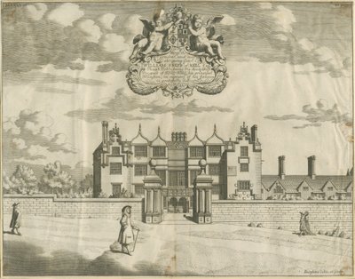 Keele Hall: gravura em placa de cobre, nd [1653-1686] de Michael Burghers