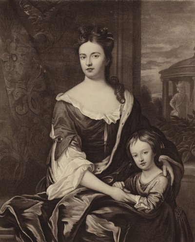 Rainha Anne e seu filho William Duke de Gloucester de Michael Dahl
