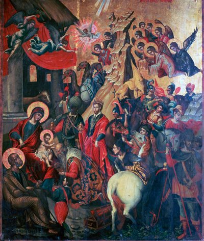 Ícone da Adoração dos Magos, século XVI de Michael Damaskinos