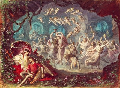 Mônaco, cenografia para a apresentação do Tannhauser por Richard Wagner no Teatro Nacional de Munique de Michael Echter