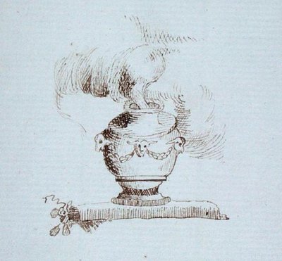 Desenho do livro de recortes de Michael Faraday (caneta e tinta sobre papel) de Michael Faraday