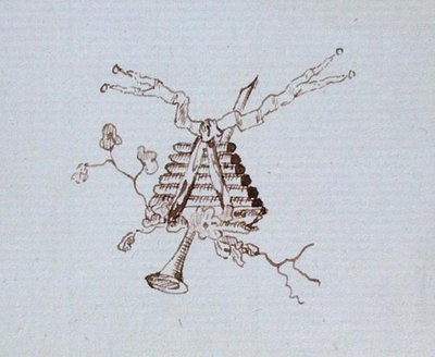 Desenho do livro de recortes de Michael Faraday (caneta e tinta sobre papel) de Michael Faraday