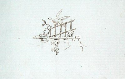 Desenho do livro de recortes de Michael Faraday (caneta e tinta sobre papel) de Michael Faraday