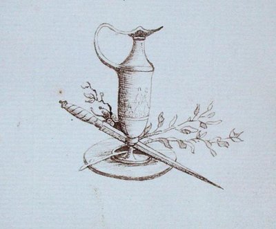 Desenho do livro de recortes de Michael Faraday (caneta e tinta sobre papel) de Michael Faraday