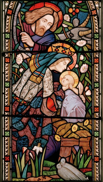 Natividade, c.1860 (vitral) de Michael Frederick Halliday