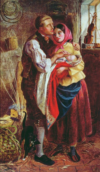 O criador de cestas cegas com seu primeiro filho, 1858 de Michael Frederick Halliday