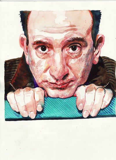 Armando Iannucci (aguarela) de Michael Frith