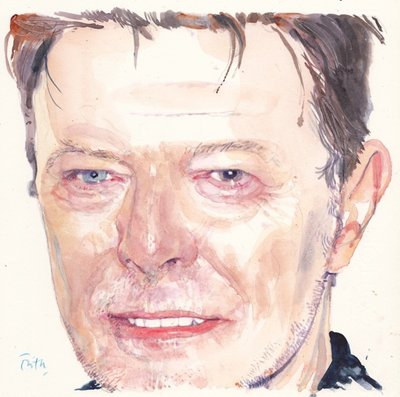 David Bowie (aguarela) de Michael Frith