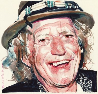 Keith Richards (aguarela) de Michael Frith