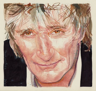 Rod Stewart (aguarela) de Michael Frith