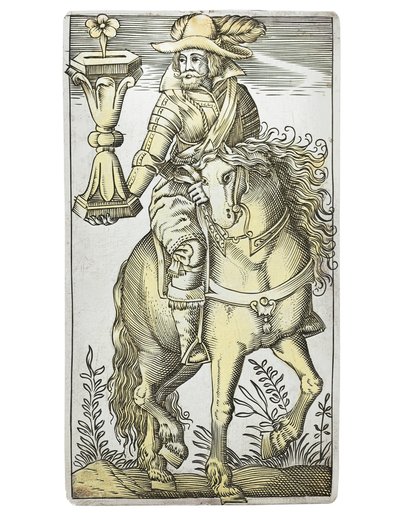 Carta de baralho de um conjunto extremamente raro, gravado nos quatro naipes italianos, Augsburg de Michael Froemmer