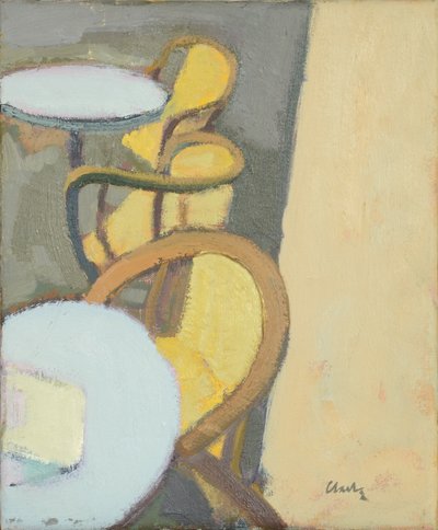 Café Table Top, 2017 (óleo sobre linho) de Michael G. Clark