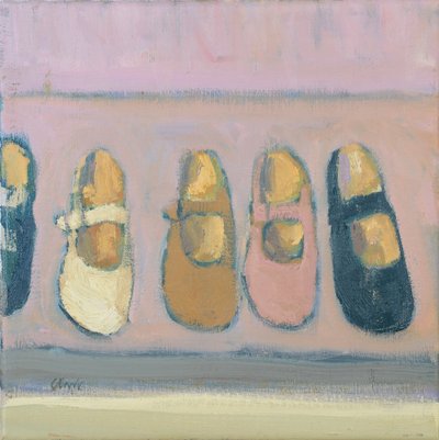 Sapatos de rapariga, 2017 (óleo sobre linho) de Michael G. Clark